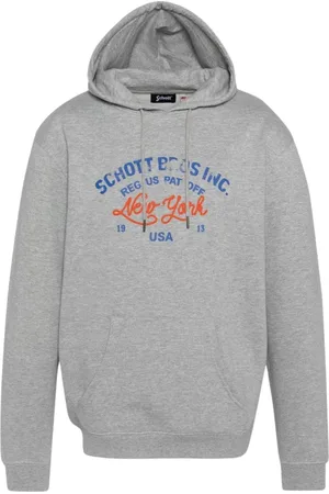 Schott NYC Hombre, Sudaderas, Gris, Talla: M