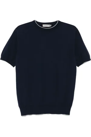 CANALI Hombre, Camisetas, Azul, Talla: L