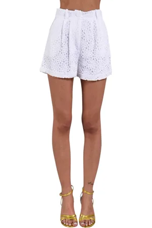 ACTUALEE Mujer, Pantalones cortos, Blanco, Talla: S