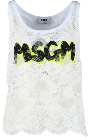 Msgm Mujer, Camisetas, Blanco, Talla: S