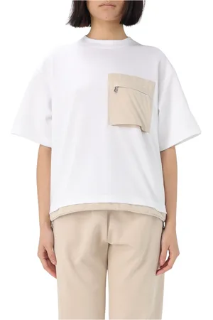 MOORER Mujer, Camisetas, Blanco, Talla: S