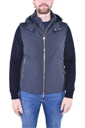 MOORER Hombre, Chaquetas, Azul, Talla: L