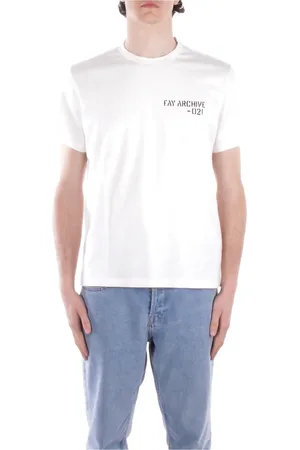 FAY Hombre, Camisetas, Blanco, Talla: XL