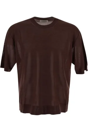 LANEUS Hombre, Camisetas, Marrón, Talla: XL