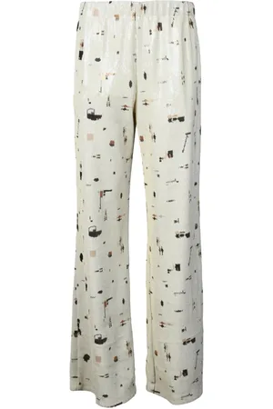 ALYSI Mujer, Pantalones, Blanco, Talla: 2XS