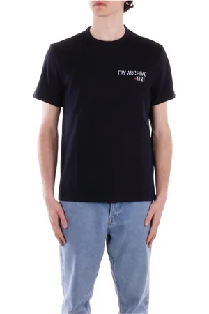 FAY Hombre, Camisetas, Azul, Talla: L