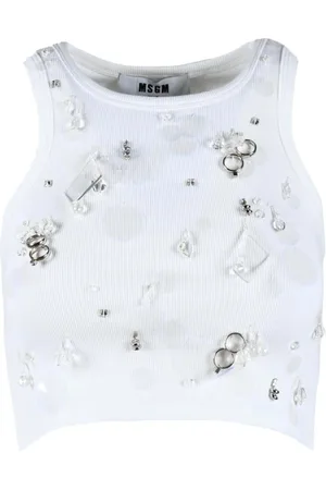 Msgm Mujer, Camisetas, Blanco, Talla: S