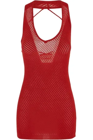 LANEUS Mujer, Vestidos, Rojo, Talla: S