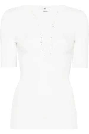 Elisabetta Franchi Mujer, Camisetas, Blanco, Talla: XS