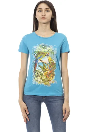 Trussardi Mujer, Camisetas, Azul, Talla: L