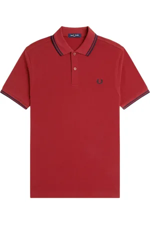 Fred Perry Hombre, Camisetas, Rojo, Talla: 2XL