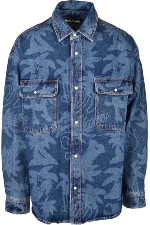 Palm Angels Hombre, Camisas, Azul, Talla: L