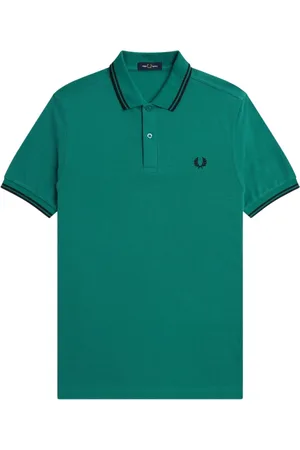 Fred Perry Hombre, Camisetas, Verde, Talla: L
