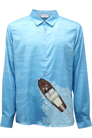Family First Hombre, Camisas, Azul, Talla: L