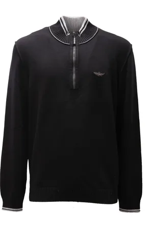 Aeronautica Militare Hombre, Jerseys, Negro, Talla: S