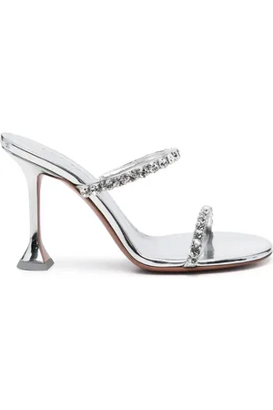 Amina Muaddi Mujer, Zapatos, Gris, Talla: 38 EU