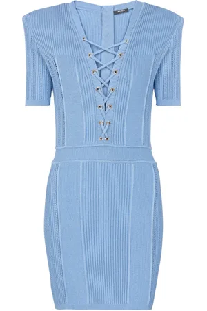Balmain Mujer, Vestidos, Azul, Talla: L
