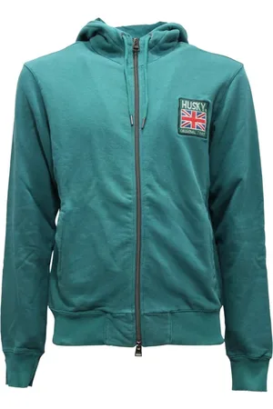 HUSKY Hombre, Sudaderas, Verde, Talla: L