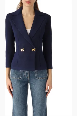 Elisabetta Franchi Mujer, Chaquetas, Azul, Talla: XS