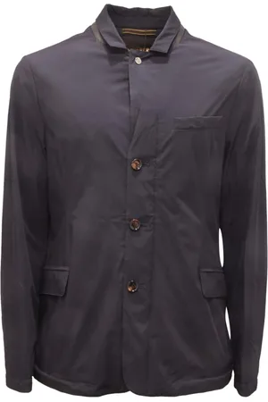MOORER Hombre, Chaquetas, Azul, Talla: L