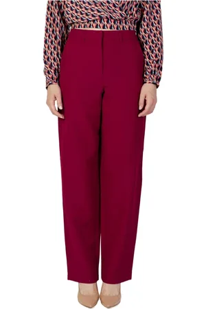 VILA Mujer, Pantalones, Rojo, Talla: L