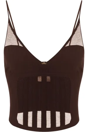 Elisabetta Franchi Mujer, Camisetas, Marrón, Talla: M