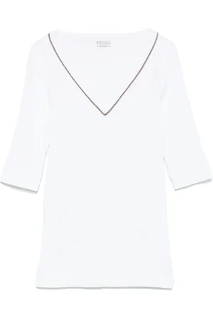Brunello Cucinelli Mujer, Camisetas, Blanco, Talla: M