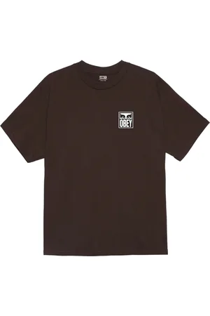 Obey Hombre, Camisetas, Marrón, Talla: S