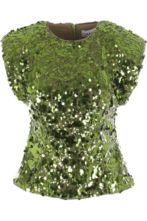 Ganni Mujer, Blusas y Camisas, Verde, Talla: 2XS