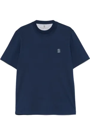 Brunello Cucinelli Hombre, Camisetas, Azul, Talla: L