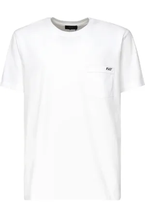 FAY Hombre, Camisetas, Blanco, Talla: M