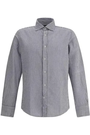 DEPERLU Hombre, Camisas, Azul, Talla: L