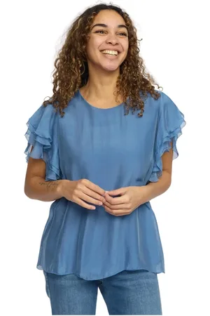 2-Biz Mujer, Blusas y Camisas, Azul, Talla: 2XL