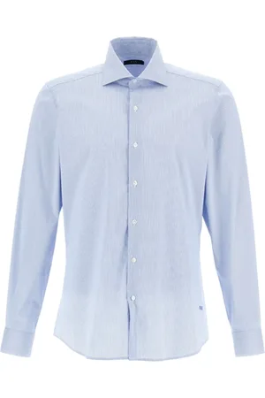 FAY Hombre, Camisas, Azul, Talla: L