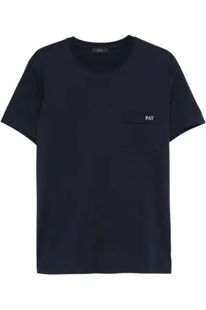 FAY Hombre, Camisetas, Azul, Talla: L