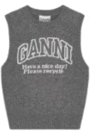 Ganni Mujer, Camisetas, Gris, Talla: S