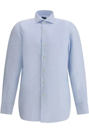 Finamore Hombre, Camisas, Azul, Talla: 4XL