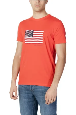 U.S. Polo Assn. Hombre, Camisetas, Naranja, Talla: L