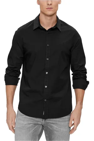 Calvin Klein Hombre, Camisas, Negro, Talla: M