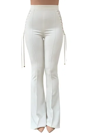 Elisabetta Franchi Mujer, Pantalones, Blanco, Talla: S