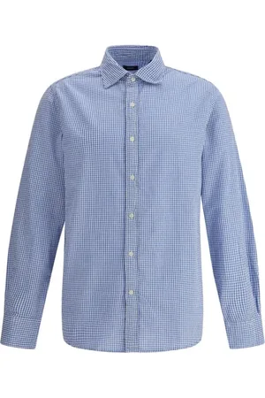 DEPERLU Hombre, Camisas, Azul, Talla: XL