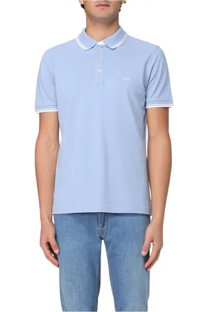 FAY Hombre, Camisetas, Azul, Talla: L