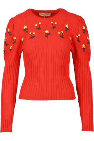CORMIO Mujer, Jerseys, Rojo, Talla: L