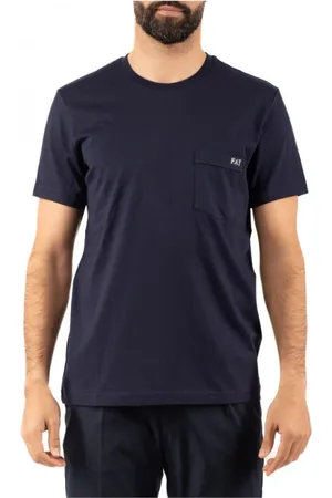 FAY Hombre, Camisetas, Azul, Talla: L