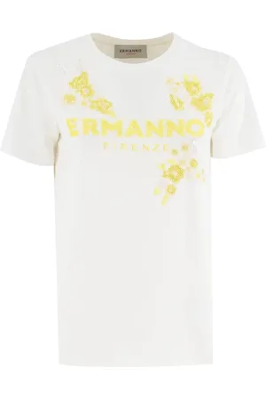ERMANNO SCERVINO Mujer, Camisetas, Blanco, Talla: M