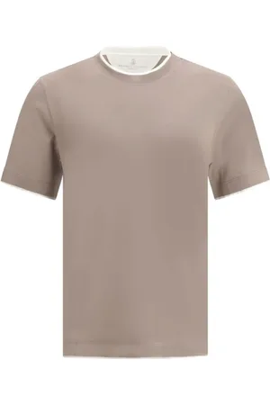 Brunello Cucinelli Hombre, Camisetas, Marrón, Talla: S
