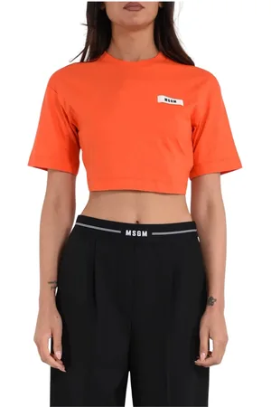 Msgm Mujer, Camisetas, Naranja, Talla: S