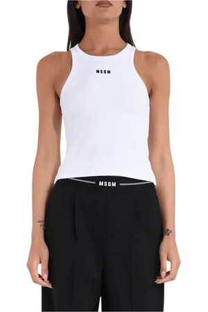 Msgm Mujer, Camisetas, Blanco, Talla: S