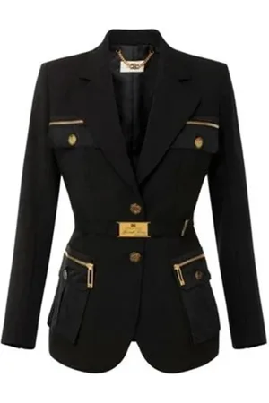 Elisabetta Franchi Mujer, Chaquetas, Negro, Talla: XS