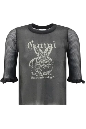 Ganni Mujer, Camisetas, Negro, Talla: S